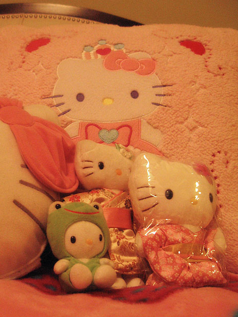 My Bed Full of Hello Kitty Paraphernalia